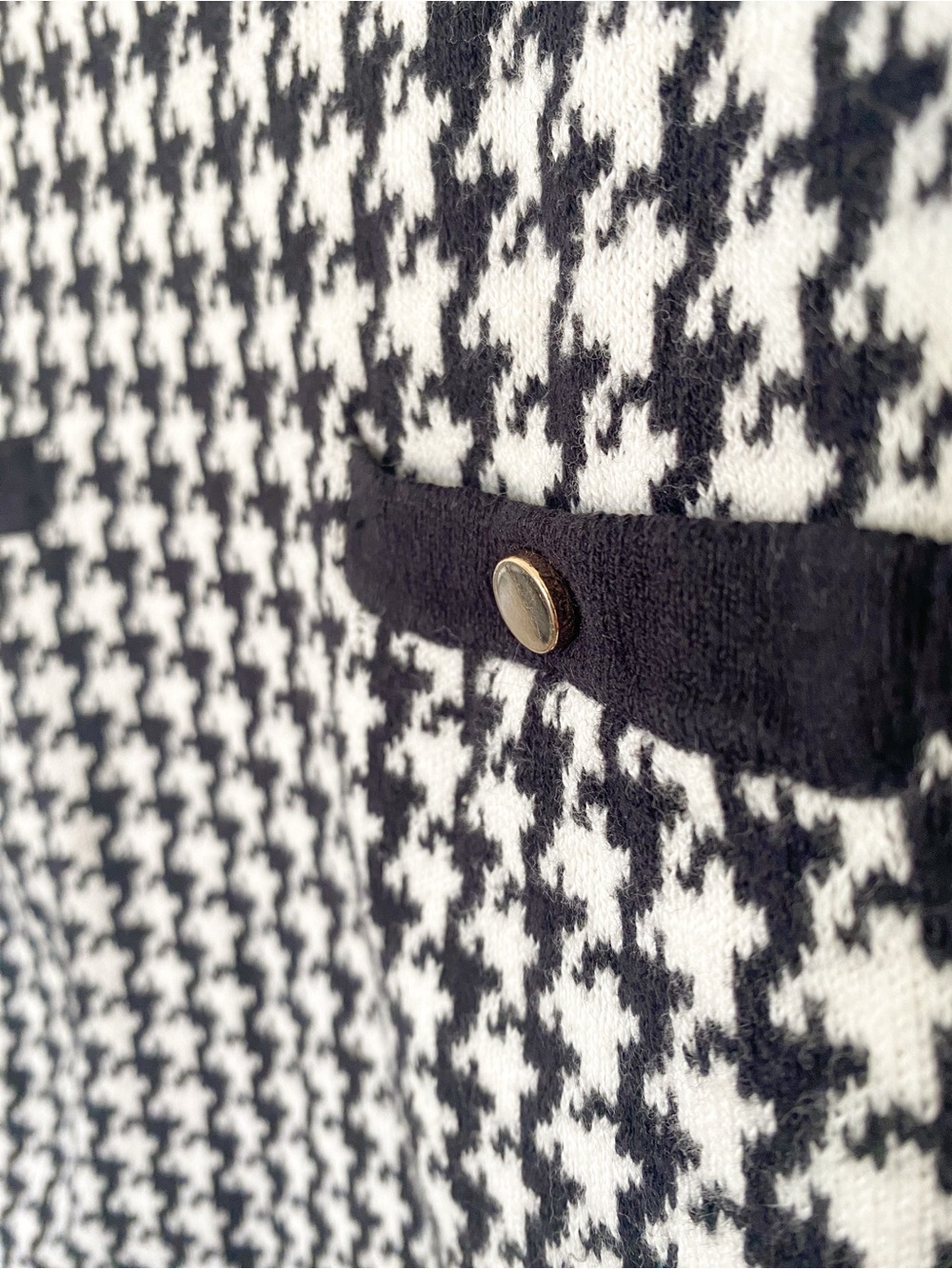 HOPE & HENRY | 100% Cotton Girls Dress | Black and White Houndstooth Dress 3T - Picture 3 of 7